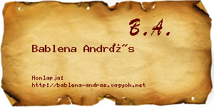 Bablena András névjegykártya